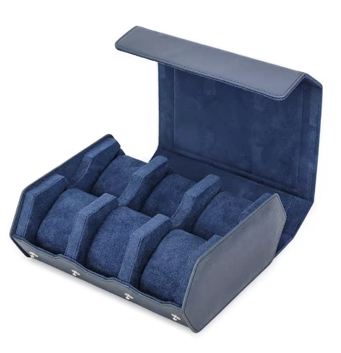 Boite rangement 6 montres Tona Bleu